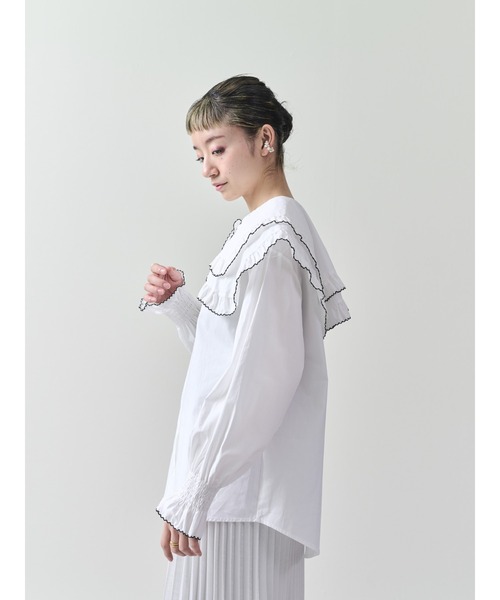 DOLLUPOOPS（ドールアップウップス）の「配色ビッグカラーブラウス（シャツ/ブラウス・レディース・ブラック/オフホワイト・38）」の19枚目の写真