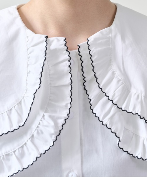 DOLLUPOOPS（ドールアップウップス）の「配色ビッグカラーブラウス（シャツ/ブラウス・レディース・ブラック/オフホワイト・38）」の21枚目の写真