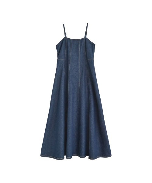 Re:EDIT（リエディ）の「[2025 SUMMER COLLECTION][低身長サイズ有]コットンデニムパネルフレアキャミワンピース（ワンピース・レディース・ネイビー/ブルー・MEDIUM/LARGE/SHORT）」の18枚目の写真