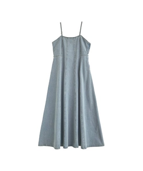 Re:EDIT（リエディ）の「[2025 SUMMER COLLECTION][低身長サイズ有]コットンデニムパネルフレアキャミワンピース（ワンピース・レディース・ネイビー/ブルー・MEDIUM/LARGE/SHORT）」の17枚目の写真