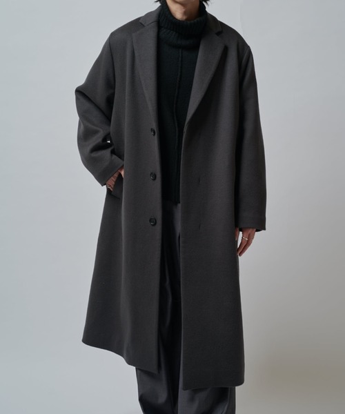 Lui's（ルイス）の「ビーバーメルトンシングルチェスター（チェスターコート・メンズ・ブラック/チャコールグレー・S/M）」の2枚目の写真