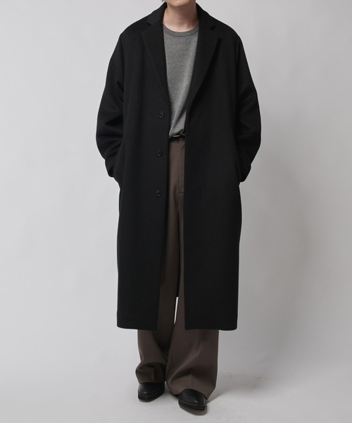 Lui's（ルイス）の「ビーバーメルトンシングルチェスター（チェスターコート・メンズ・ブラック/チャコールグレー・S/M）」の4枚目の写真