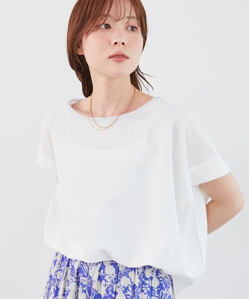 le.coeur blanc（ルクールブラン）の「《肌離れも良く乾きも早い◎》カノコカットプルオーバー（Tシャツ/カットソー・レディース・ブラック/ブルー/オフホワイト・38）」の21枚目の写真