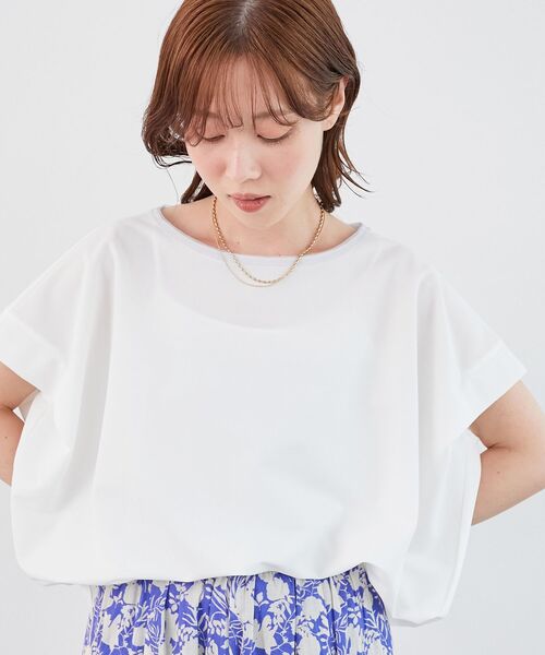 le.coeur blanc（ルクールブラン）の「《肌離れも良く乾きも早い◎》カノコカットプルオーバー（Tシャツ/カットソー・レディース・ブラック/ブルー/オフホワイト・38）」の20枚目の写真