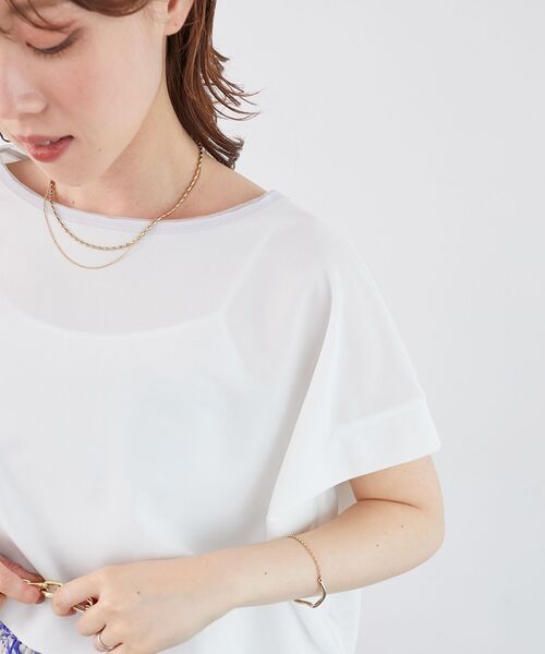 le.coeur blanc（ルクールブラン）の「《肌離れも良く乾きも早い◎》カノコカットプルオーバー（Tシャツ/カットソー・レディース・ブラック/ブルー/オフホワイト・38）」の19枚目の写真