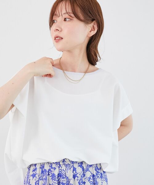 le.coeur blanc（ルクールブラン）の「《肌離れも良く乾きも早い◎》カノコカットプルオーバー（Tシャツ/カットソー・レディース・ブラック/ブルー/オフホワイト・38）」の18枚目の写真