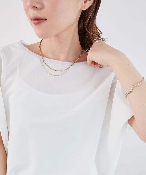 le.coeur blanc（ルクールブラン）の「《肌離れも良く乾きも早い◎》カノコカットプルオーバー（Tシャツ/カットソー・レディース・ブラック/ブルー/オフホワイト・38）」の17枚目の写真