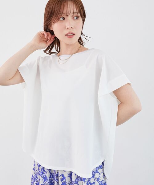 le.coeur blanc（ルクールブラン）の「《肌離れも良く乾きも早い◎》カノコカットプルオーバー（Tシャツ/カットソー・レディース・ブラック/ブルー/オフホワイト・38）」の14枚目の写真