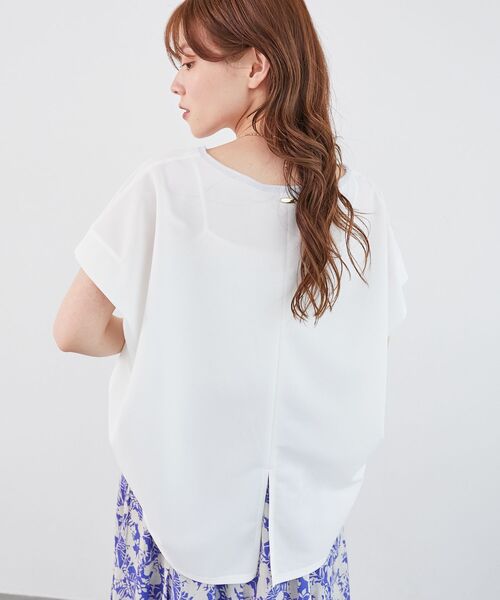 le.coeur blanc（ルクールブラン）の「《肌離れも良く乾きも早い◎》カノコカットプルオーバー（Tシャツ/カットソー・レディース・ブラック/ブルー/オフホワイト・38）」の12枚目の写真
