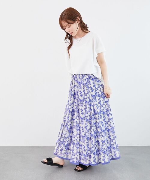 le.coeur blanc（ルクールブラン）の「《肌離れも良く乾きも早い◎》カノコカットプルオーバー（Tシャツ/カットソー・レディース・ブラック/ブルー/オフホワイト・38）」の9枚目の写真