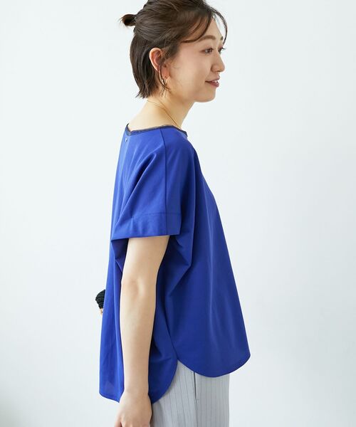 le.coeur blanc（ルクールブラン）の「《肌離れも良く乾きも早い◎》カノコカットプルオーバー（Tシャツ/カットソー・レディース・ブラック/ブルー/オフホワイト・38）」の4枚目の写真