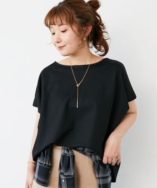 le.coeur blanc（ルクールブラン）の「《肌離れも良く乾きも早い◎》カノコカットプルオーバー（Tシャツ/カットソー・レディース・ブラック/ブルー/オフホワイト・38）」の22枚目の写真
