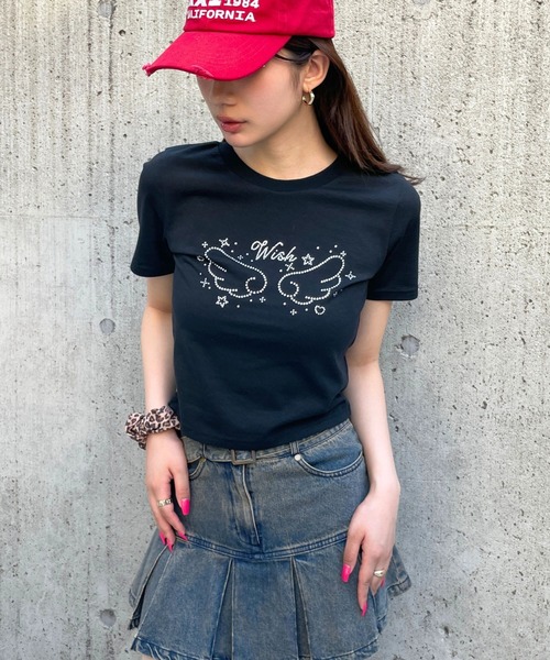 3.3 Field Trip （3.3フィールドトリップ）の「【シズニ必見】3.3 Field Trip／ストーンエンジェルT（Tシャツ/カットソー・レディース・ホワイト/ブラック/ブルー・FREE）」の2枚目の写真