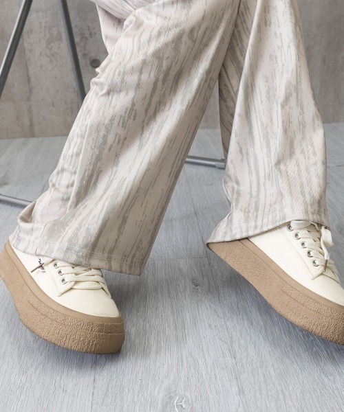 Miniministore(ミニミニストア)の「水墨風ワイドパンツ 薄手ドレープパンツ夏(スウェットパンツ・レディース・グレイッシュベージュ/ブラック/オフホワイト・M/L)」の21枚目の写真