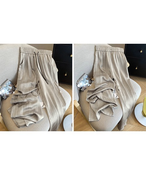 Miniministore(ミニミニストア)の「水墨風ワイドパンツ 薄手ドレープパンツ夏(スウェットパンツ・レディース・グレイッシュベージュ/ブラック/オフホワイト・M/L)」の22枚目の写真