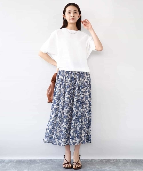 MK MICHEL KLEIN（エムケーミッシェルクラン）の「ガーター編み五分袖ニット/洗える（ニット/セーター・レディース・グレー/ホワイト/ダークインディゴブルー/イエロー・38）」の13枚目の写真