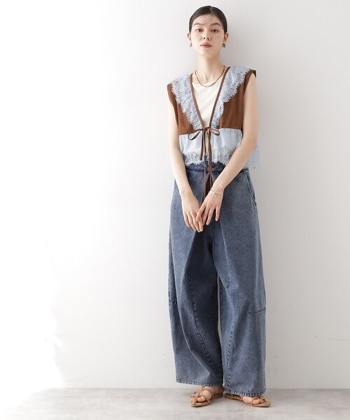 THE SHOP TK （ザ ショップ ティーケー ）の「バレル風タックパンツ【洗濯機OK】（その他パンツ・レディース・ブラック/ベージュ/ネイビー・12/13）」の14枚目の写真