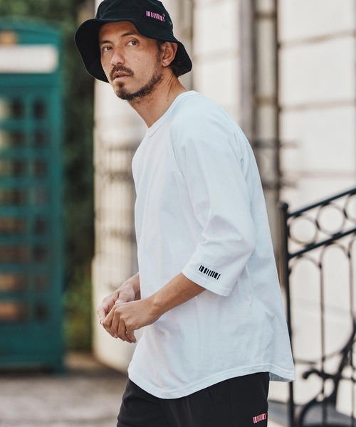 mt9819- Barcode Embroidery Raglan sleeve Tee ラグランスリーブT