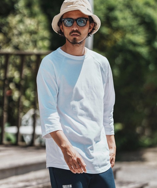 felkod(フィルコッド)の「mt9819- Barcode Embroidery Raglan sleeve Tee ラグランスリーブTシャツ(Tシャツ/カットソー・メンズ・ホワイト×ブラック/ホワイト×ピンク/ブラック×ピンク・S/M/L/XL)」の13枚目の写真
