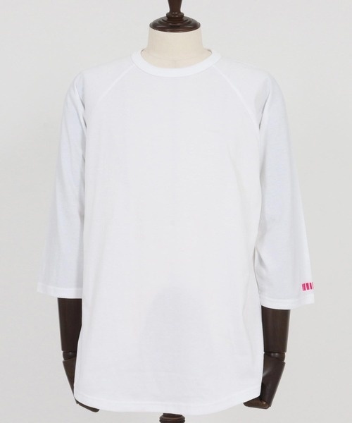 felkod(フィルコッド)の「mt9819- Barcode Embroidery Raglan sleeve Tee ラグランスリーブTシャツ(Tシャツ/カットソー・メンズ・ホワイト×ブラック/ホワイト×ピンク/ブラック×ピンク・S/M/L/XL)」の17枚目の写真