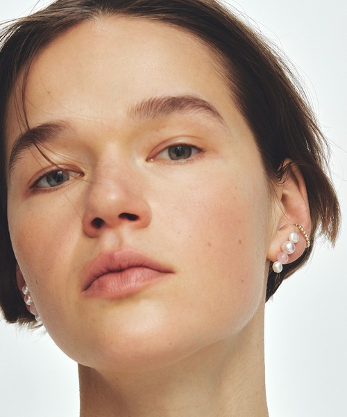 les bonbon(ルボンボン)の「【les bon bon】playfully pearl stud pierce PK/プレイフリー パール スタッドピアス BOB717(ピアス(両耳用)・レディース・ピンク・FREE)」の1枚目の写真