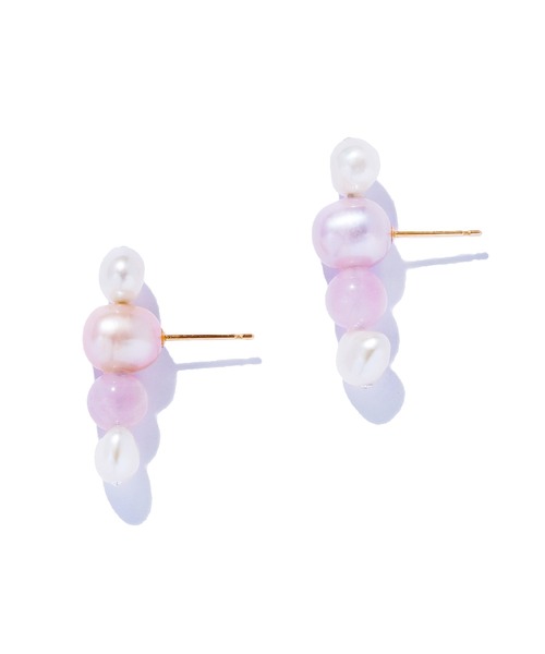 les bonbon(ルボンボン)の「【les bon bon】playfully pearl stud pierce PK/プレイフリー パール スタッドピアス BOB717(ピアス(両耳用)・レディース・ピンク・FREE)」の3枚目の写真