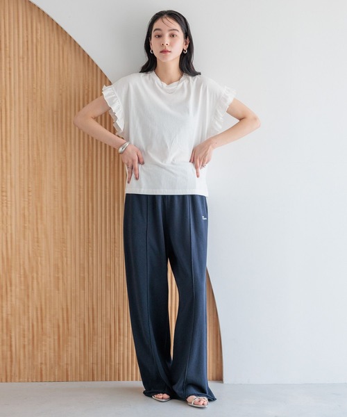 LOWRYS FARM（ローリーズファーム）の「ピグメントフリルＳＳ　323037（Tシャツ/カットソー・レディース・ホワイト/アイボリー/チャコールグレー・FREE）」の5枚目の写真