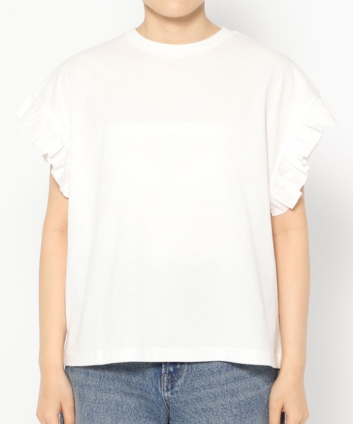 LOWRYS FARM（ローリーズファーム）の「ピグメントフリルＳＳ　323037（Tシャツ/カットソー・レディース・ホワイト/アイボリー/チャコールグレー・FREE）」の14枚目の写真