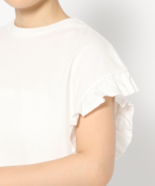 LOWRYS FARM（ローリーズファーム）の「ピグメントフリルＳＳ　323037（Tシャツ/カットソー・レディース・ホワイト/アイボリー/チャコールグレー・FREE）」の18枚目の写真