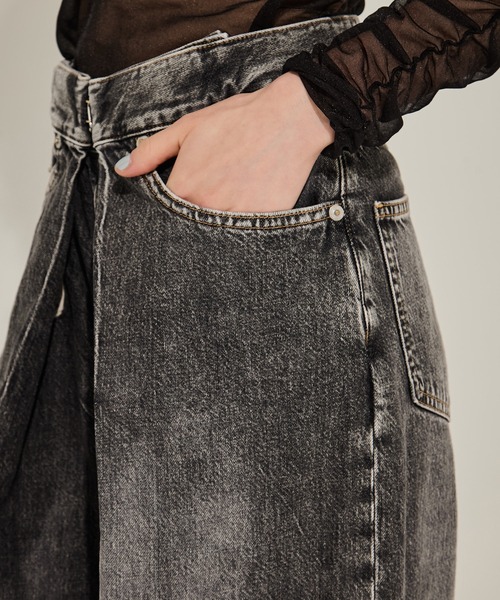 STUDIOUS 美品♡ジョンローレンスサリバン デニムワイドパンツ BLACK JOHN LAWRENCE SULLIVAN/ジョンローレンスサリバン】RIGID DENIM