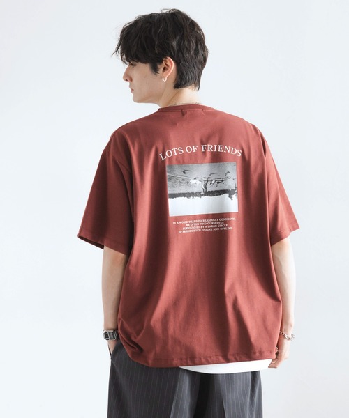 RAGEBLUE（レイジブルー）の「＜接触冷感機能付き＞【HIGH COOL/ハイクール】モノクロフォトTシャツ（Tシャツ/カットソー・メンズ・ブラック/レッド/ホワイト/グレー/オフホワイト・LARGE/MEDIUM）」の5枚目の写真