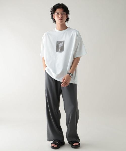 RAGEBLUE（レイジブルー）の「＜接触冷感機能付き＞【HIGH COOL/ハイクール】モノクロフォトTシャツ（Tシャツ/カットソー・メンズ・ブラック/レッド/ホワイト/グレー/オフホワイト・LARGE/MEDIUM）」の7枚目の写真