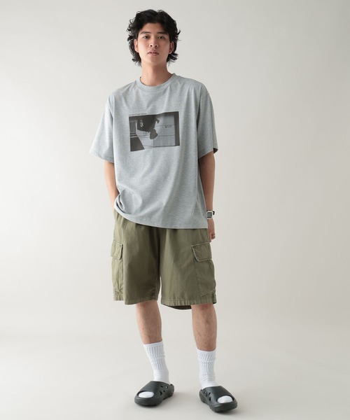 RAGEBLUE（レイジブルー）の「＜接触冷感機能付き＞【HIGH COOL/ハイクール】モノクロフォトTシャツ（Tシャツ/カットソー・メンズ・ブラック/レッド/ホワイト/グレー/オフホワイト・LARGE/MEDIUM）」の19枚目の写真