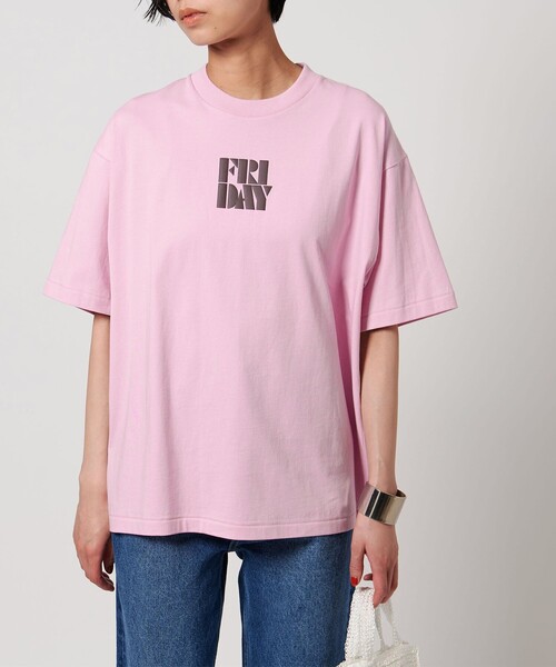 CITEN（シテン）の「＜CITEN＞デイオブウィークロゴT（Tシャツ/カットソー・レディース・ダークブラウン/ホワイト/ライトピンク・S/M）」の3枚目の写真
