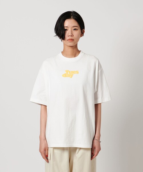 CITEN（シテン）の「＜CITEN＞デイオブウィークロゴT（Tシャツ/カットソー・レディース・ダークブラウン/ホワイト/ライトピンク・S/M）」の10枚目の写真
