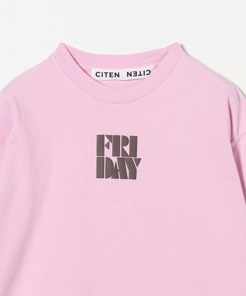 CITEN（シテン）の「＜CITEN＞デイオブウィークロゴT（Tシャツ/カットソー・レディース・ダークブラウン/ホワイト/ライトピンク・S/M）」の15枚目の写真