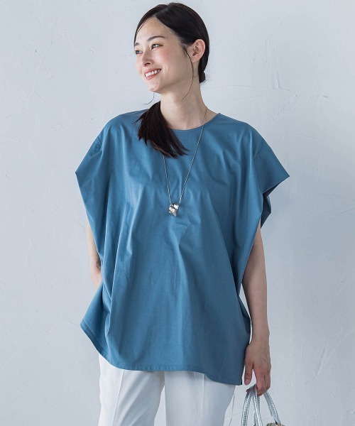 LAUTREAMONT（ロートレアモン）の「【WEB限定】タックデザインカットソー ≪接触冷感／洗濯機OK≫（Tシャツ/カットソー・レディース・ブルー/ブラック/カーキ/ホワイト/ブラウン・9号）」の18枚目の写真