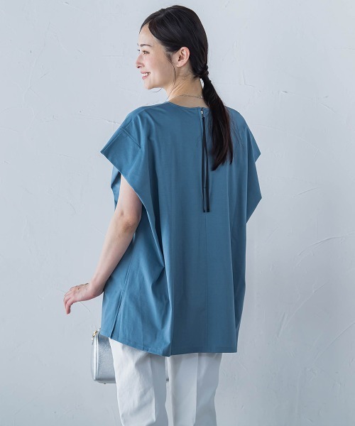 LAUTREAMONT（ロートレアモン）の「【WEB限定】タックデザインカットソー ≪接触冷感／洗濯機OK≫（Tシャツ/カットソー・レディース・ブルー/ブラック/カーキ/ホワイト/ブラウン・9号）」の9枚目の写真