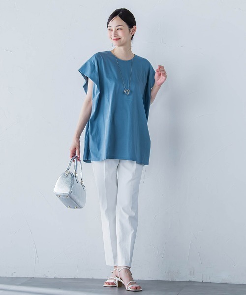LAUTREAMONT（ロートレアモン）の「【WEB限定】タックデザインカットソー ≪接触冷感／洗濯機OK≫（Tシャツ/カットソー・レディース・ブルー/ブラック/カーキ/ホワイト/ブラウン・9号）」の10枚目の写真