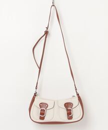 ABETTOR ダイヤゴナルフロント2ポケットPU切替えショルダーBAG