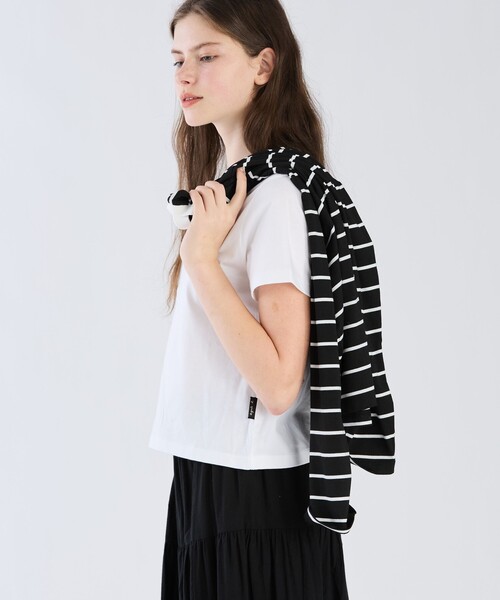 To b. by agnes b.（トゥービーバイアニエスベー）の「ロゴ オーガニックコットン 半袖 Tシャツ（Tシャツ/カットソー・レディース・ホワイト・40/38）」の3枚目の写真