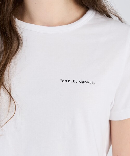 To b. by agnes b.（トゥービーバイアニエスベー）の「ロゴ オーガニックコットン 半袖 Tシャツ（Tシャツ/カットソー・レディース・ホワイト・40/38）」の6枚目の写真