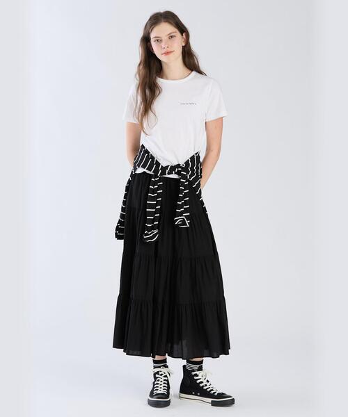 To b. by agnes b.（トゥービーバイアニエスベー）の「ロゴ オーガニックコットン 半袖 Tシャツ（Tシャツ/カットソー・レディース・ホワイト・40/38）」の7枚目の写真