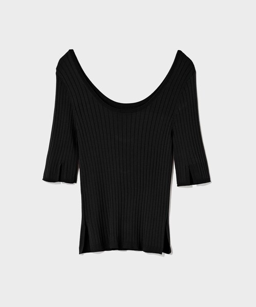 GRACE CLASS（グレースクラス）の「リブニットトップ（ニット/セーター・レディース・キャメル/ブラック・36）」の7枚目の写真