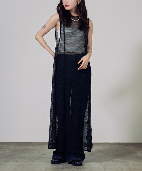 c/est(シーエ)の「c/est/シーエ SHALE チュニック 秋物 秋服 2026年秋冬(チュニック・レディース・ブラック/アイボリー・FREE)」の2枚目の写真