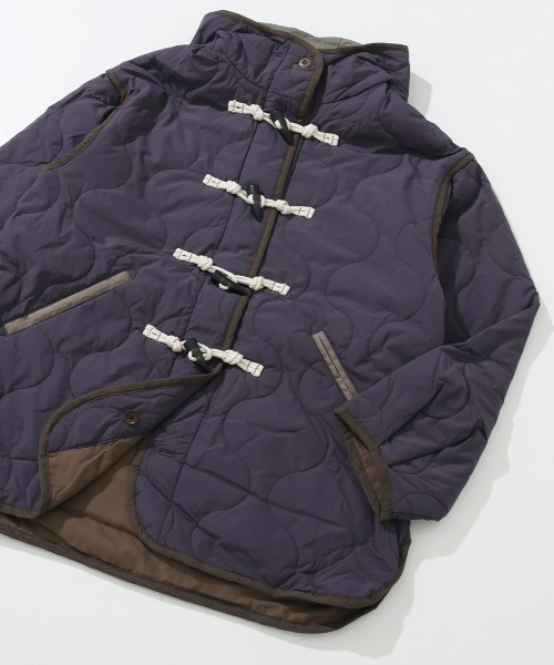 KRIFF MAYER Lady's Collection（クリフメイヤーレディースコレクション）の「【軽い・暖かい】キルティングダッフルジャケット（ダッフルコート・レディース・グレー/ピンクベージュ/オリーブ/キャメル/ブラック/パープル/カラフル・LARGE/MEDIUM）」の5枚目の写真