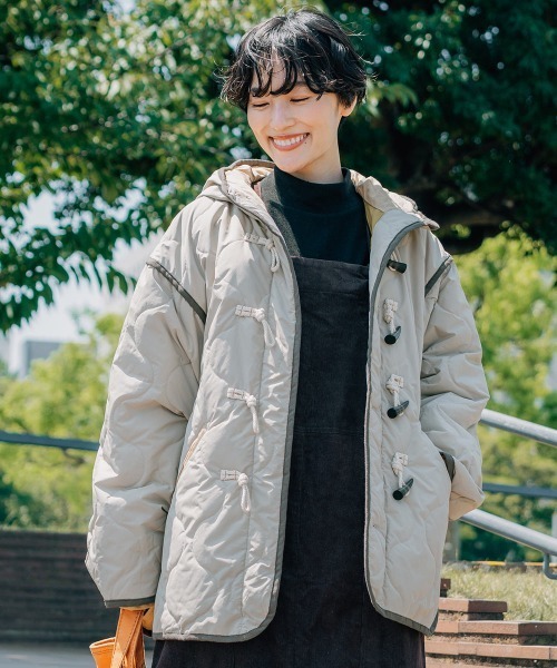 軽い・暖かい】キルティングダッフルジャケット（ダッフルコート