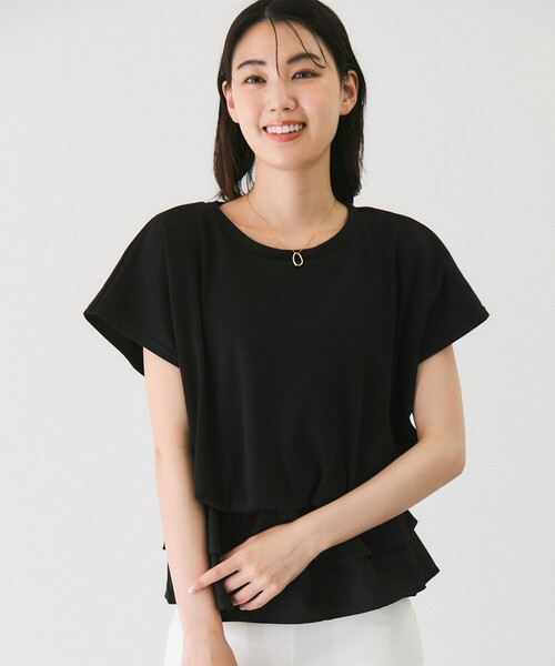 Jayro(ジャイロ)の「Wペプラムプルオーバー(Tシャツ/カットソー・レディース・ホワイト系その他/ブラック・M)」の6枚目の写真