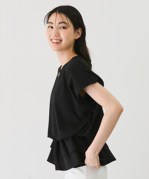 Jayro(ジャイロ)の「Wペプラムプルオーバー(Tシャツ/カットソー・レディース・ホワイト系その他/ブラック・M)」の7枚目の写真