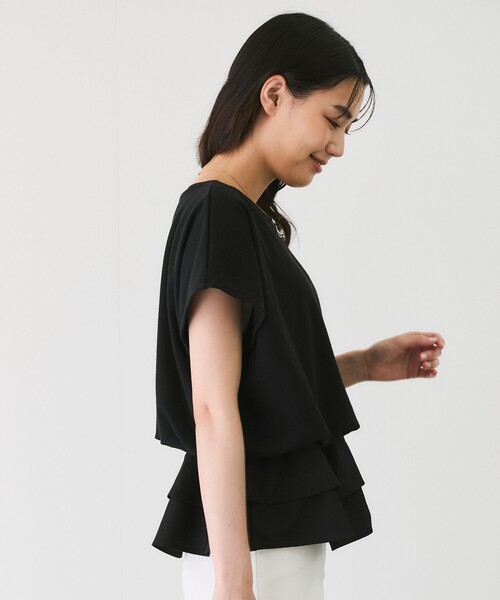 Jayro(ジャイロ)の「Wペプラムプルオーバー(Tシャツ/カットソー・レディース・ホワイト系その他/ブラック・M)」の8枚目の写真